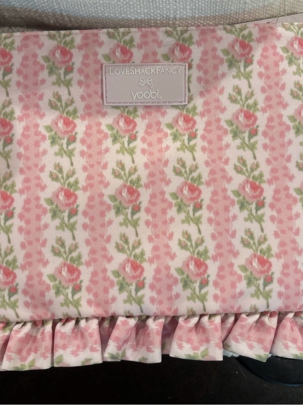 LoveShackFancy Target Collection Pink Rose-Print Zip Pouch